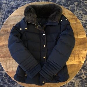 H&M deep navy blue puffer down parka/coat Sz 6
